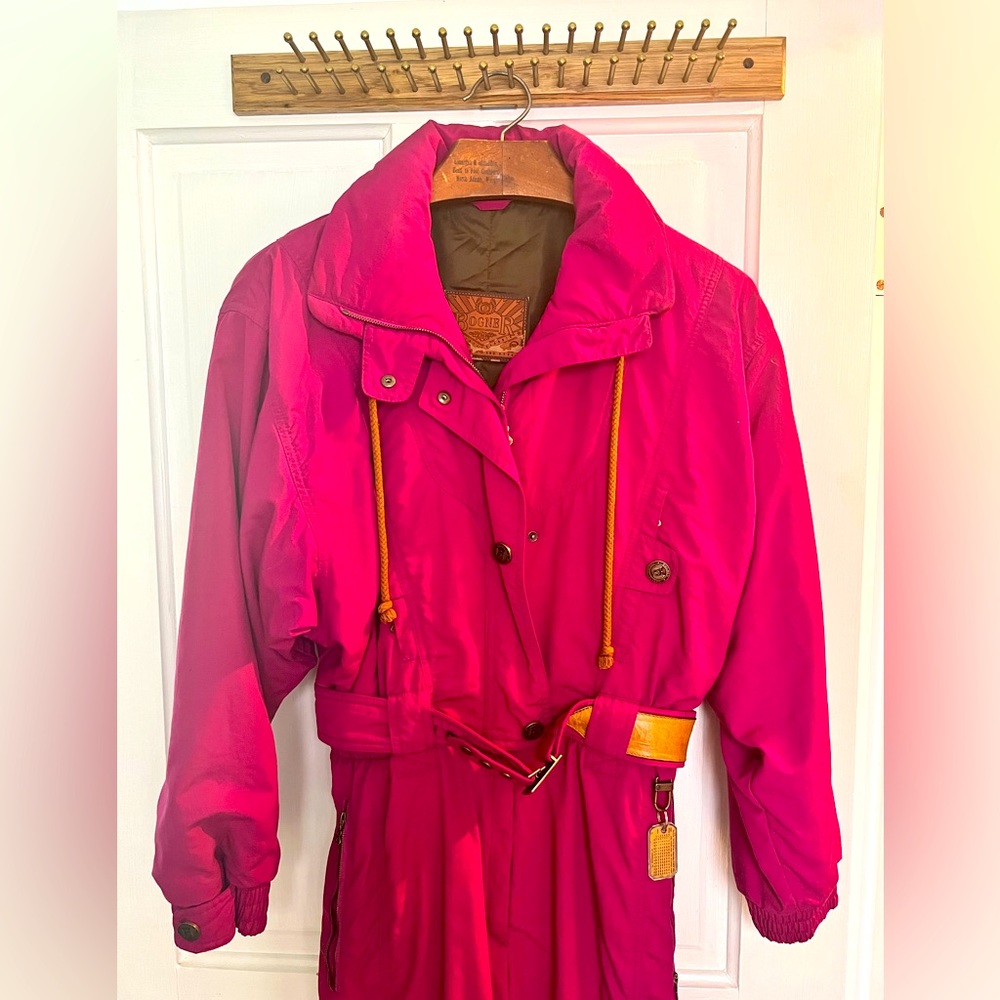 Vintage Bogner one-piece women’s ski suit / fuschia
